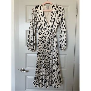 ASOS Pleated skirt satin wrap dress